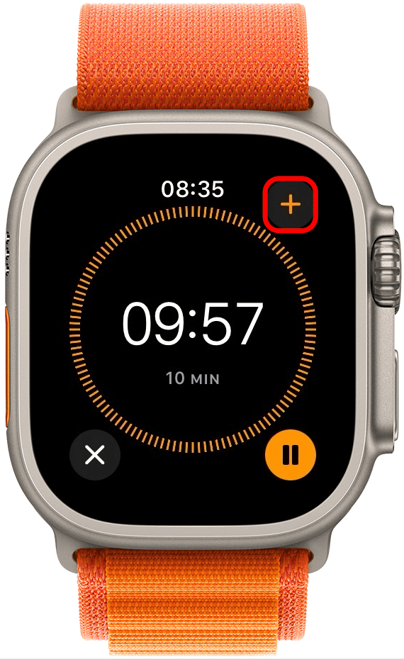 Vous pouvez appuyer sur l'icône + pour démarrer une autre minuterie qui fonctionnera simultanément.