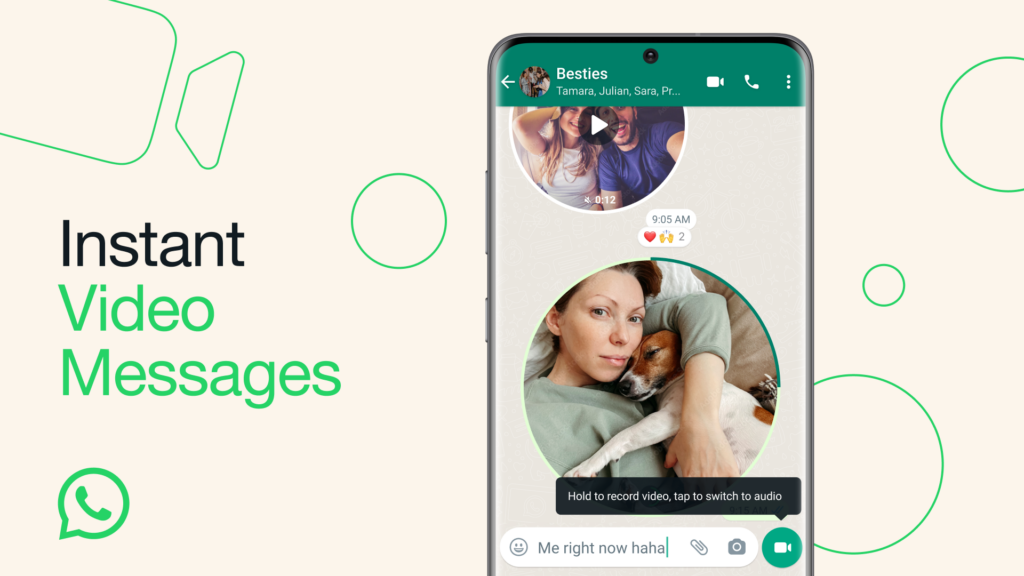 Messages vidéo instantanés WhatsApp