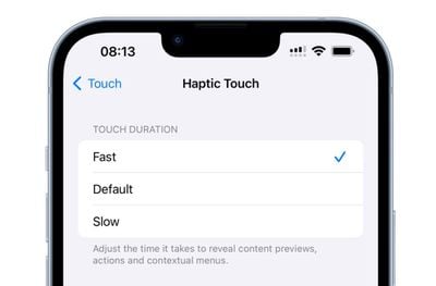 toucher haptique plus rapide iOS 17