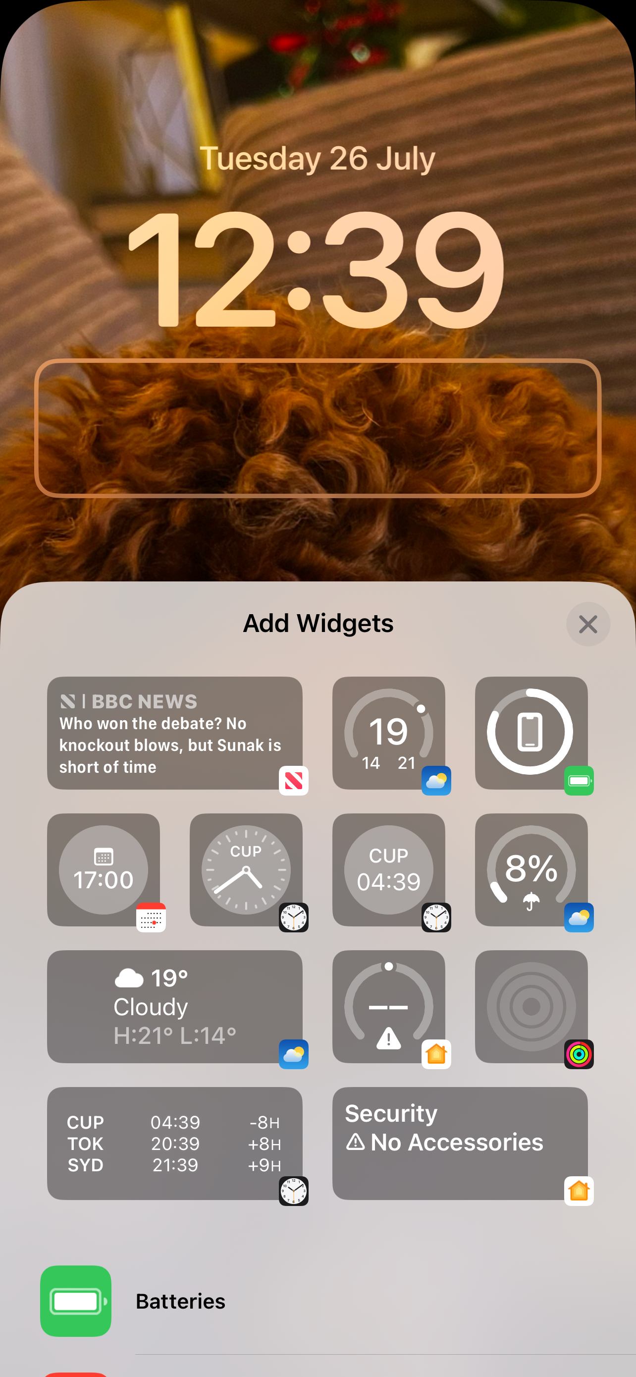 Widgets d'écran de verrouillage iPhone