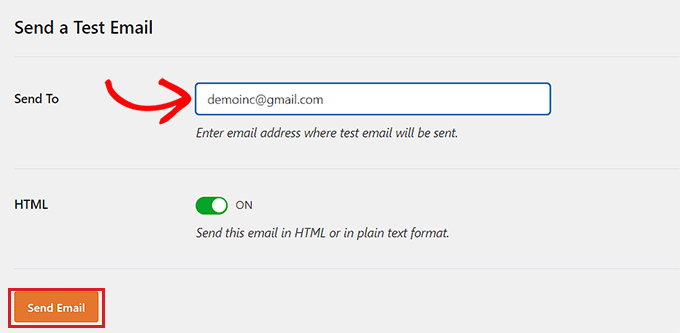 Envoyer un e-mail de test
