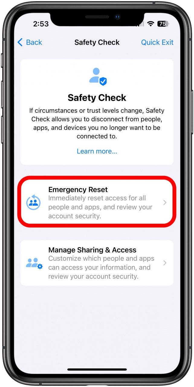 comment exécuter un contrôle de sécurité sur iPhone