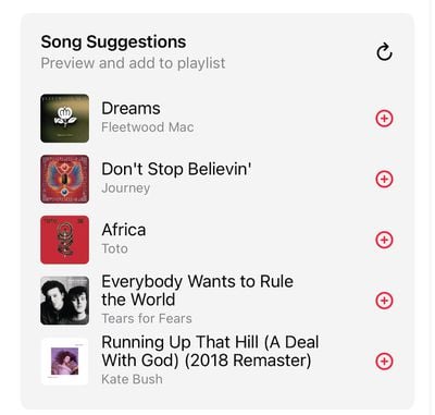 suggestions de chansons Apple Music