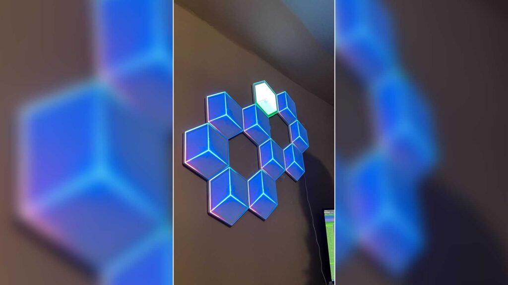 Un panneau lumineux Govee Glide Hexagon Light Panels Ultra ne parvient pas à se synchroniser avec le reste de l'ensemble lors de l'installation.