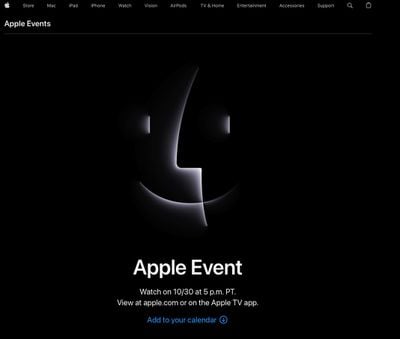 site Web des événements Apple le 30 octobre