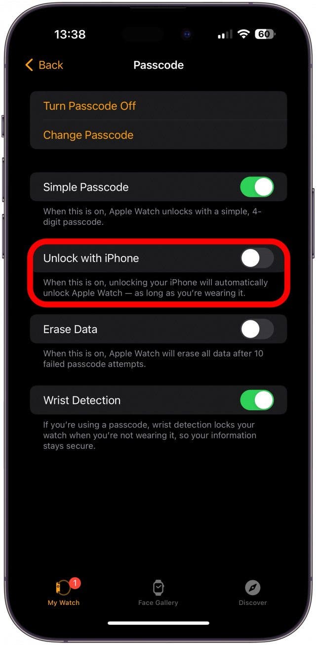 Activez votre Apple Watch pour s'ouvrir avec votre iPhone.
