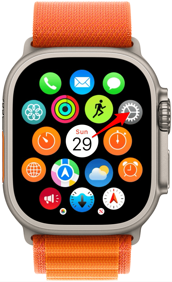 Ouvrez les paramètres sur votre Apple Watch.