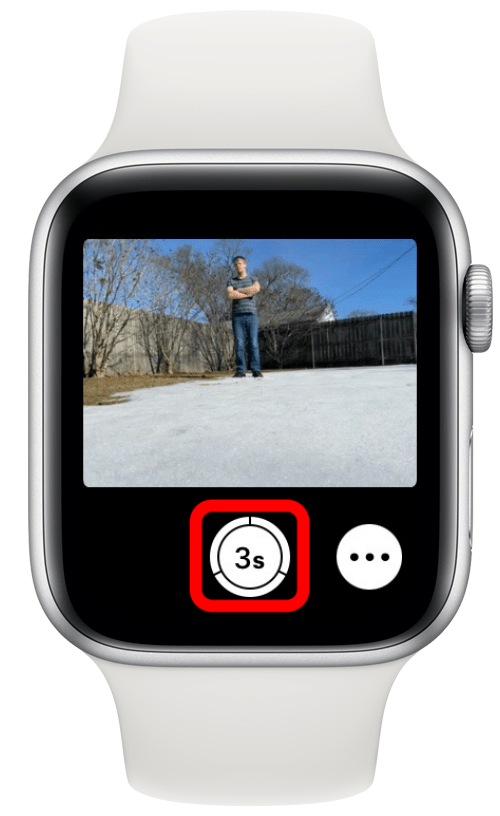 Appuyez sur l'icône de l'obturateur pour prendre une photo avec votre Apple Watch.
