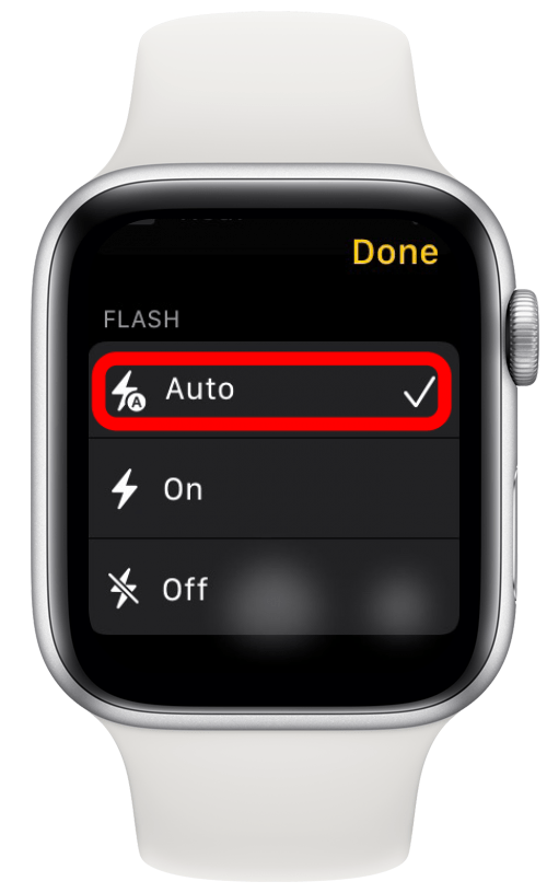 Modifiez les paramètres du flash de Auto à Toujours activé ou Toujours désactivé