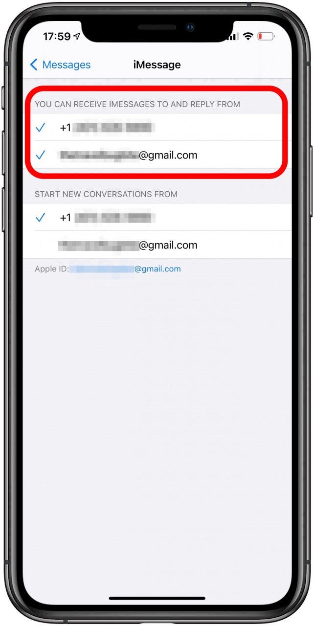 Accédez aux paramètres de vos messages sur votre iPhone et sélectionnez Envoyer et recevoir. 