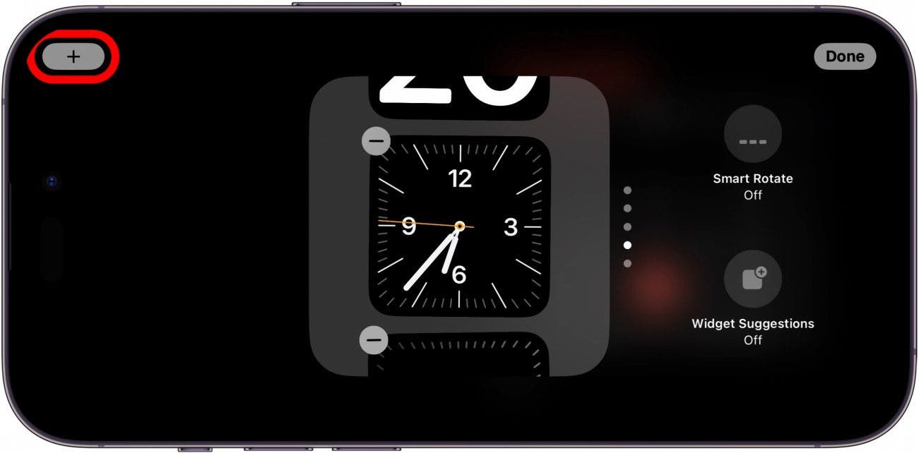 horloge latérale iOS 17