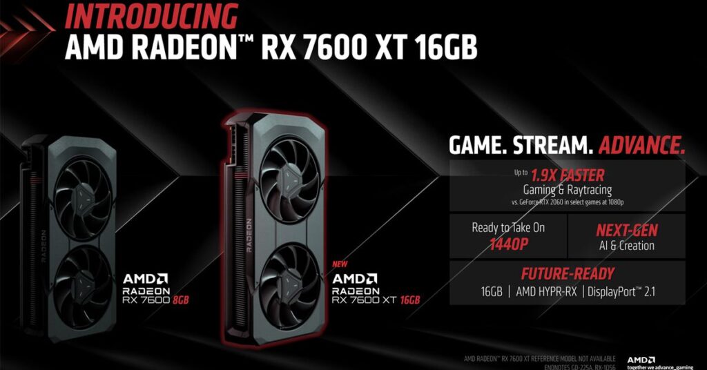 Spécifications AMD Radeon RX 7600 XT