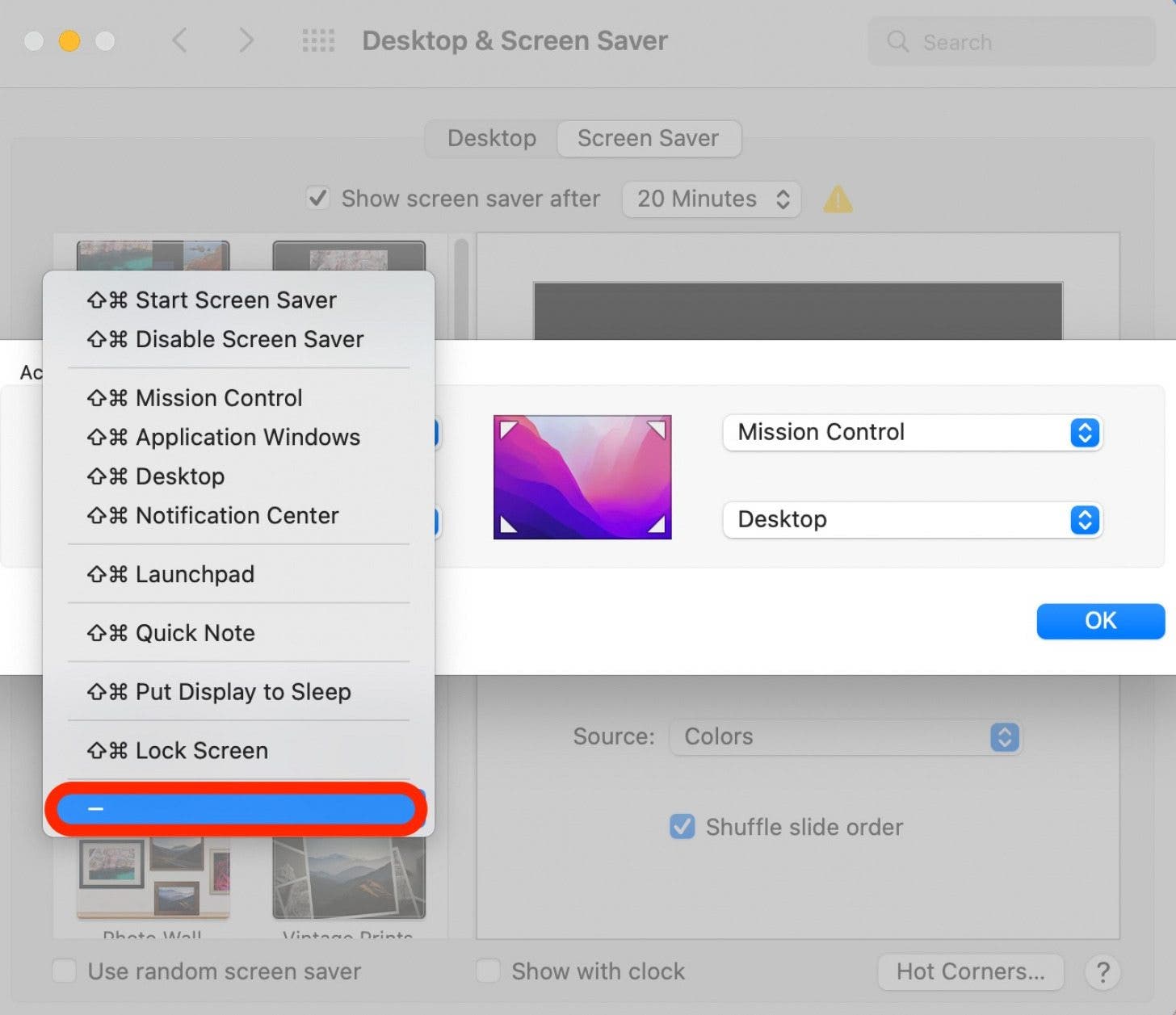 Comment utiliser Mac Hot Corners Étape 7 - Désactiver un Hot Corner