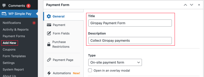 Personnaliser le formulaire de paiement dans WP Simple Pay