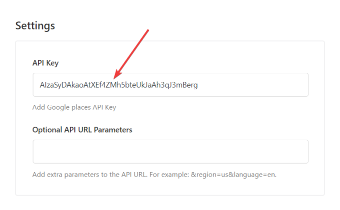 ajout d'une clé API au module de saisie semi-automatique de l'adresse Google