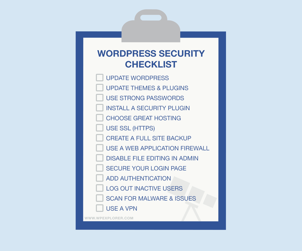 Liste de contrôle de sécurité WordPress simple