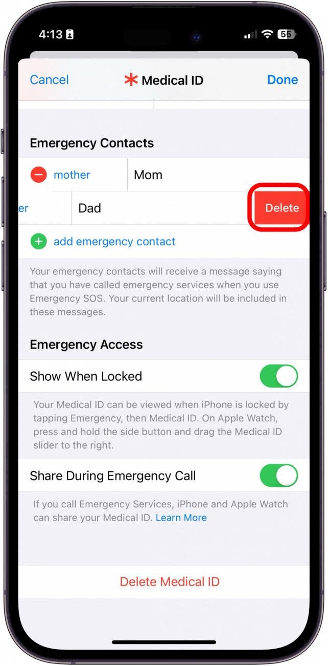 comment définir un contact d'urgence sur iPhone