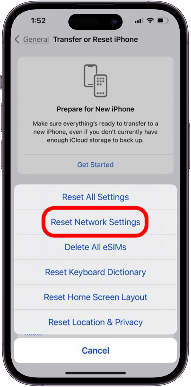 réinitialiser les paramètres réseau sur iPhone ou iPad si d'anciennes notifications reviennent