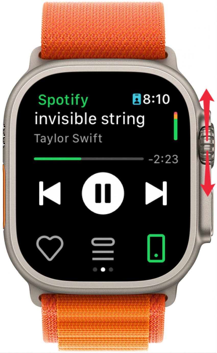comment baisser le volume sur Apple Watch