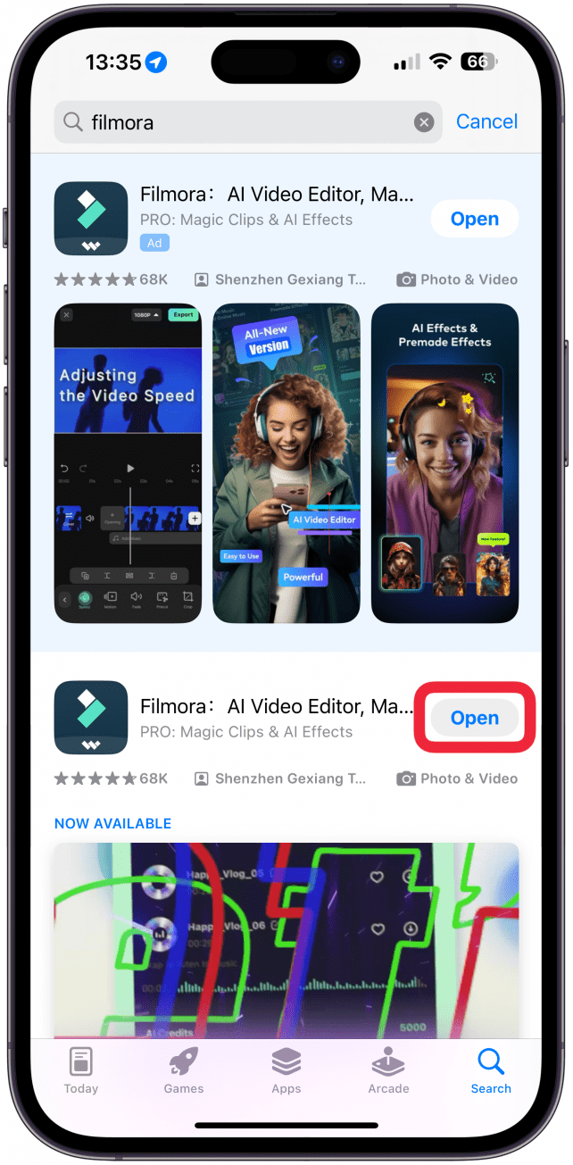 Téléchargez Filmora depuis l'App Store et ouvrez-le.  Vous devrez créer un compte la première fois que vous l'utiliserez.