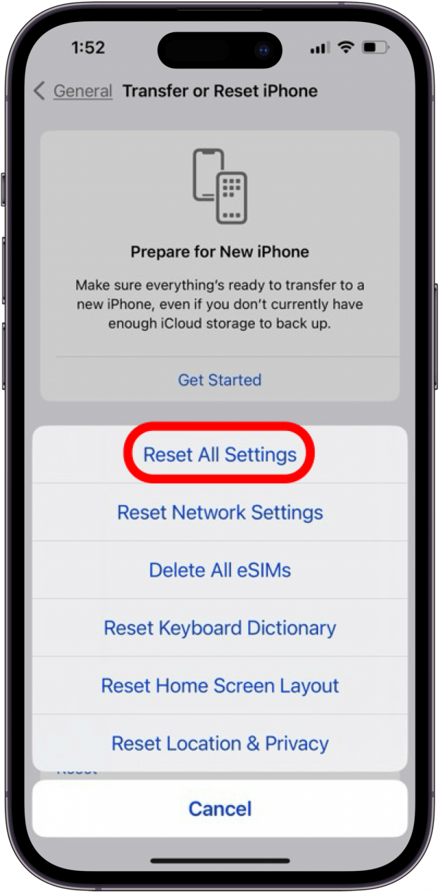 réinitialiser tous les paramètres sur iPhone ou iPad si d'anciennes notifications reviennent