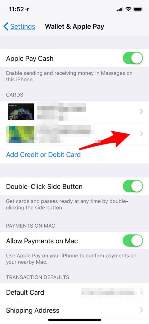 supprimer le portefeuille Apple de carte de crédit