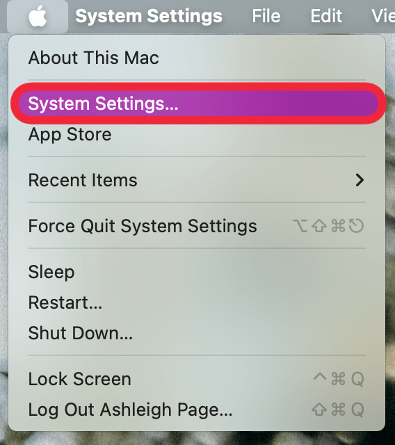 appuyez sur Apple Post, puis appuyez sur les paramètres du système